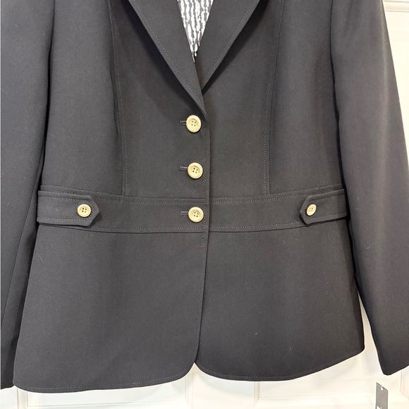 Tahari ASL Black Blazer Jacket Women’s 10P 3 Gold Buttons Formal Office Wear NWT - Picture 3 of 15